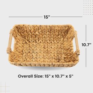 Hand Woven Small Circular Paper Rope Storage <b>Basket</b> with Wooden Handle Eco-Friendly Folding Design - Product Image 2