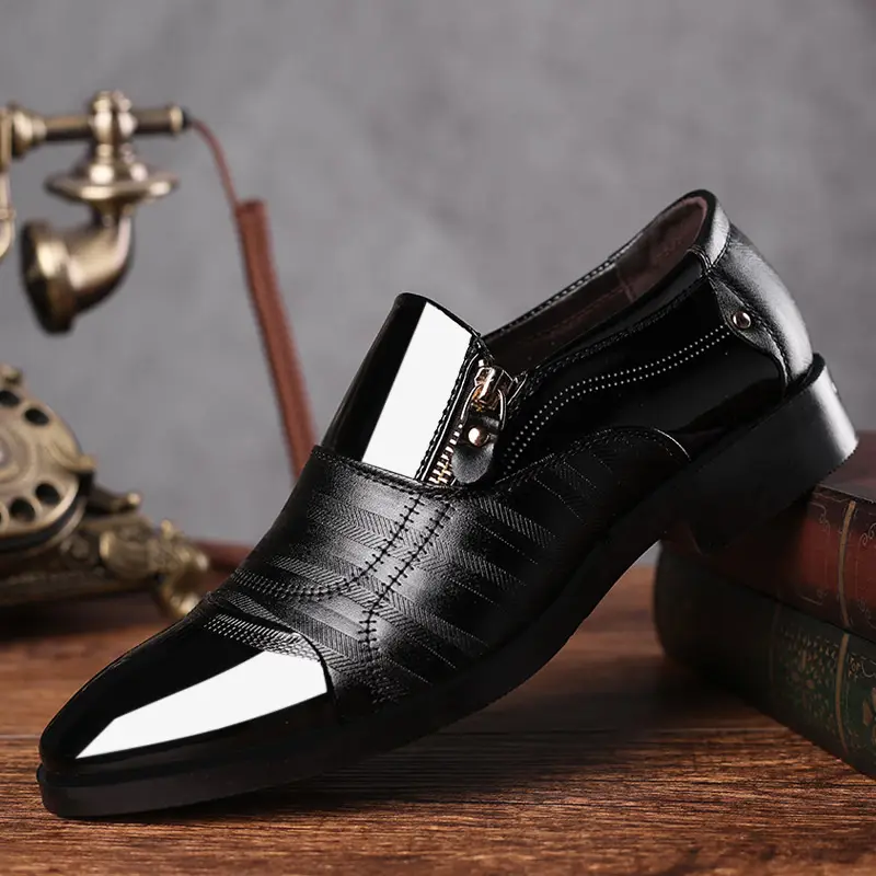 Wholesale high quality PU patent leather gentleman shoes non-slip formal shoes