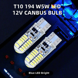 Nouvelle lampe LED de voiture T10 194 W5W 12V bleue 10W Canbus, feux de stationnement W2.1x9.5D 4014 24SMD, ampoule sans erreur - Product Image 2