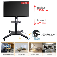 Soporte de TV Motorizado con Altura Ajustable, Carro de TV Eléctrico con Control Remoto y APP, Estructura de Acero Laminado en Frío, Carro de TV Móvil