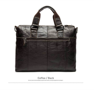 Sacoche pour ordinateur portable 14 pouces en cuir Crazy Horse Andong pour hommes, sacs messager en cuir de vache véritable, sac bandoulière, sac d'affaires - Product Image 3