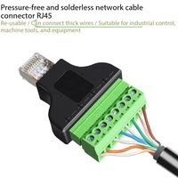 Conector RJ45, Conector Ethernet sin Soldadura y sin Herramientas, Adaptador de Comunicación de Red 8P8C, RJ45 a Terminal de 8 Pines