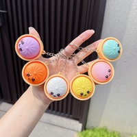 Porte-clés en peluche en forme de ravioli, doux, 3D, dessin animé, écologique, durable, portable, en PVC, personnalisé, promotionnel
