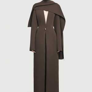Gabardina Larga Elegante y Transpirable de Alta Calidad para Mujer, Nueva Colección 2026, Casual, con Cuello en V Profundo, Botones Metálicos, Plisada, Holgada, con Detalles de Primavera - Product Image 6