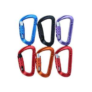 Mosquetón Portátil de Aluminio con Bloqueo Automático en Forma de D de Alta Resistencia 12KN para Escalada en Roca y Senderismo, Opción de Logotipo Personalizado, Negro, Rojo, Azul - Product Image 5