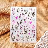 Pegatinas 3D para Uñas con Relieve, Diseño de Leopardo, Purpurina y Estrellas, Calcomanías para Manicura, Venta al por Mayor