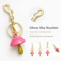 Porte-clés créatif en forme de champignon coloré, mignon, en résine, pour sac, pendentif, charme, décoration pour voiture, sac à dos, sac à main, téléphone