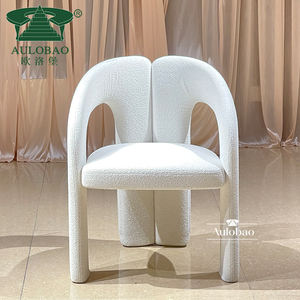 Muebles de Comedor Modernos, Silla de Comedor Nórdica Tapizada en Terciopelo Blanco - Product Image 1