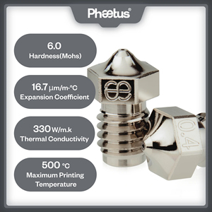 <span class=keywords><strong>Boquilla</strong></span> de cobre chapada en Phaetus 0,4 0,6 0,8mm V6 <span class=keywords><strong>Volcano</strong></span> MK8 1,75mm alta temperatura 500C antiadherente para impresión 3D PEI PEEK PPSU - Product Image 4