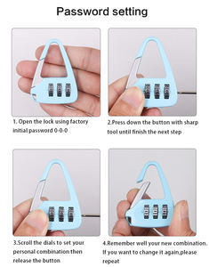 Candado de código de dígitos de combinación reiniciable 8013 contraseña candado lindo cambiable para estudiantes niños mochila cerradura segura - Product Image 6