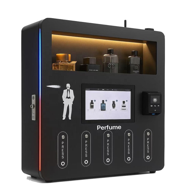 Best Selling Customized Colors 5 Nozzle of Perfume Spray Vending Machine with LED Light Supply for USA Night Club/Shopping Mall