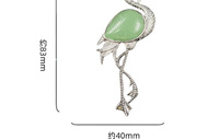 Broche-pendentif double usage pour enfants, en cuivre, avec cristal de roche semi-précieux et flamant rose incrusté, accessoires de mode