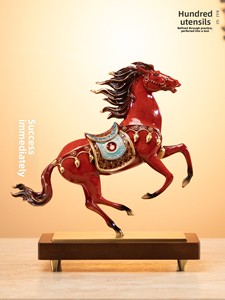 Cheval du Zodiaque en Laiton, Nouveau Style Chinois, Artisanat en Laiton, Décoration d'Intérieur, Artisanat Métallique - Product Image 1
