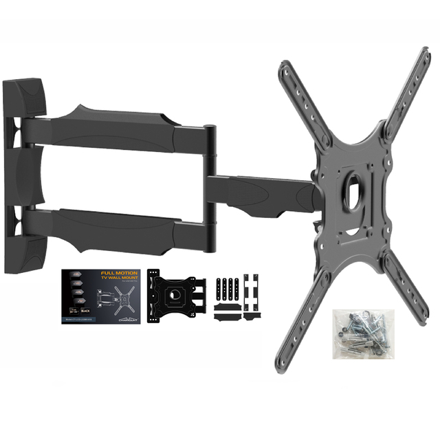 LCD 180 Degree Swivel TV Mount 610mm Long Arm Folding Max VESA 400*400mm Black Cold Rolled Steel 26"-55" Full Motion Wall Mount