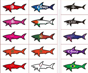 Autocollants adhésifs personnalisés avec motif de requin, ensemble d'autocollants décoratifs auto-adhésifs, laminage brillant, motif animalier, cadeau promotionnel - Product Image 3