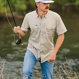 ผู้ผลิตเสื้อเจอร์ซีย์แบบสั้น Spf รับผลิตเสื้อเชิ้ตตกปลาแบบติดกระดุมตามสั่ง - Product Image 1