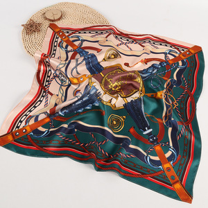Foulard carré en soie 100% pour animatrice, écharpe de luxe, impression en Satin Mulberry, 53x53 CM - Product Image 5