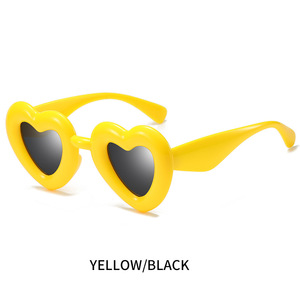 Lunettes de soleil multicolores en forme de cœur, mode unisexe, lunettes de soleil fantaisie mignonnes pour les fêtes - Product Image 1