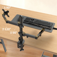 Khcoohoo Dual-Monitor-Halterung 45 Grad Neigung 10''-17'' Bildschirmkompatibilität 8kg Tragfähigkeit VESA 75/100mm Kabel