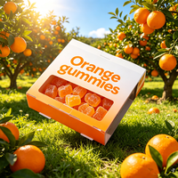 Boîte d'emballage de bonbons en PET écologique, boîte personnalisée pour les bonbons aux fruits à saveur d'orange
