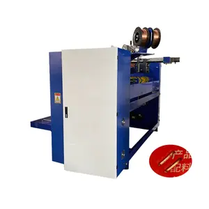 Double servo semi automatic carton box stitching machine corrugated cardboard stitcher semi-automatic nail packing machine