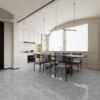 Carrelage en porcelaine aspect marbre gris doux 600x1200mm, facile à nettoyer, imperméable, pour sol, mur, salon, hôtel