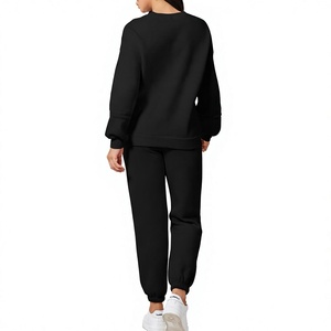 Chándal Deportivo Personalizado al por Mayor con Cuello Redondo, 100% Algodón, Ropa de Invierno, Chándal para Mujer, Color Sólido, Ecológico, de Alta Calidad - Product Image 2
