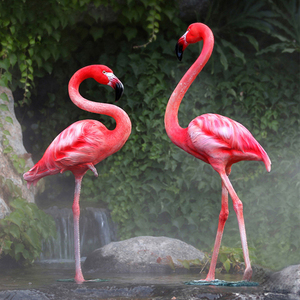 Escultura de Flamenco de Resina de Fibra de Vidrio de Tamaño Real para Jardín, Simulación de Animales Salvajes, Decoración de Paisajes, Accesorios para Bodas y Fotografía, Exhibición en Ventanas - Product Image 6