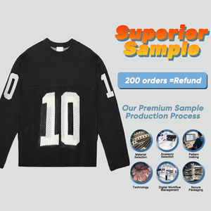 Suéter de ganchillo de punto de <span class=keywords><strong>manga</strong></span> <span class=keywords><strong>larga</strong></span> con cuello redondo y logotipo de diseño de <span class=keywords><strong>invierno</strong></span> personalizado para <span class=keywords><strong>hombre</strong></span>, Jersey de malla de punto - Product Image 2