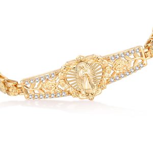 Bracelet vintage à motif géométrique religieux de la Vierge Marie en or 18 carats plaqué or, cadeau unisexe - Product Image 2