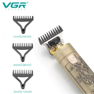 VGR V-076 धातु नक्काशी डिजाइन रिचार्जेबल ताररहित दाढ़ी Trimmer के लिए पेशेवर बिजली बाल क्लिपर Trimmer पुरुषों