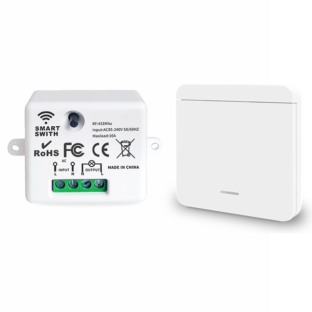 Wireless Smart Switch Light 433Mhz RF 86 Wall Panel Switch with Remote Control Mini Relay Receiver 220V Home Led Light Lamp Fan