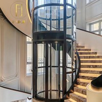 Maßgefertigter Moderner Getriebeloser AC 304 Edelstahl Kreisförmiger Glas-Aufzug für VAE/CE