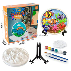Bricolage fait à la main blanc embryon relief <span class=keywords><strong>peinture</strong></span> suspendu <span class=keywords><strong>plaque</strong></span> modèle coloriage jouet cadeau plâtre poupée - Product Image 2