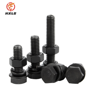 Vente en gros de boulons et d'écrous hexagonaux en acier de haute qualité DIN933 DIN931UNC M6-M36 M10, grades 8.8, 10.9, 12.9, finition oxyde noir - Product Image 2