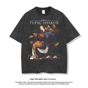 QUATU Promotion T-shirt vierge unisexe vintage streetwear délavé à l'acide pour impression DTG - Product Image 2