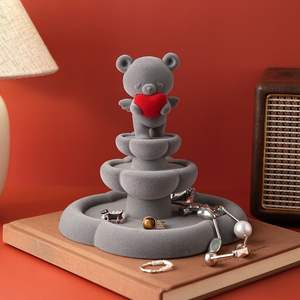 Plateau à bijoux Tonfo Wishing Bear, boîte à bijoux portable moderne à trois étages, boîte cadeau pour mariages, pendaison <span class=keywords><strong>de</strong></span> crémaillère, salon, cadeaux - Product Image 1