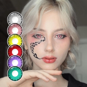 Kính áp tròng màu Đỏ Sharingan Kính áp tròng kính áp tròng cosplay mù trắng điên ma - Product Image 2