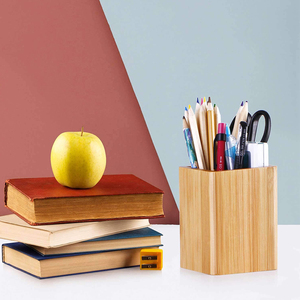 Bambus Holz Schreibtisch Stift halter Ständer Niedlichen Tisch Stift halter Mehrzweck Verwendung Bleistift Cup Pot Desk <span class=keywords><strong>Organizer</strong></span> - Product Image 6