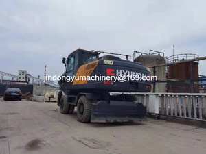 Excavatrice sur pneus Hyundai 210W-9, équipement de construction lourd, à vendre, avec pneus, d'occasion, Corée - Product Image 4