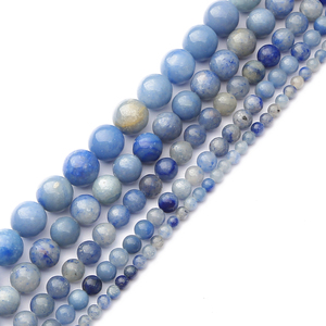 Perline allentate all'ingrosso di <span class=keywords><strong>pietra</strong></span> naturale perline rotonde 6/8/10/12mm aventurina blu per braccialetto fai da te collana accessori per la creazione di gioielli - Product Image 1