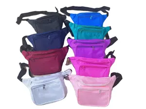 Waist Bag Small MOQ Ready To Ship Multi-colors 3 Zippers Sport Fanny Pack Waist Bag