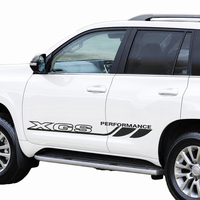 Autocollant latéral XGS Performance en fibre de carbone argentée : motif graphique de carrosserie Racing Rocker pour SUV 4x4, bande de porte sportive étanche