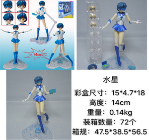 Figurine d'action Sailor Moon Anime 15cm Sailor <span class=keywords><strong>Pluto</strong></span> Setsuna Meioh Modèle de collection avec visages et mains interchangeables pour les fans Cadeau - Product Image 5