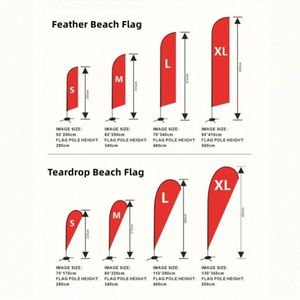 Tear Drop Feather Knife Beach Banner <b>Flag</b> with Stand Fiberglass Pole Polyester Material Custom Printed - Product Image 6