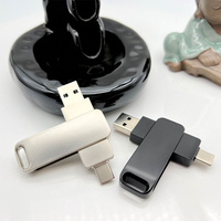 Flash Drive OEM Grosir 64GB 32GB 2-in-1 Tipe-C USB 3.0 OTG Dual Interface Rotating Pen Drive untuk Smartphone dan PC