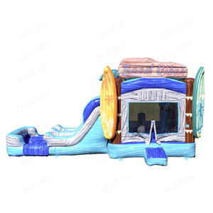 <span class=keywords><strong>Maison</strong></span> gonflable gonflable de saut à thème surf <span class=keywords><strong>avec</strong></span> toboggan à double voie et <span class=keywords><strong>piscine</strong></span> pour fête en plein air - Product Image 1