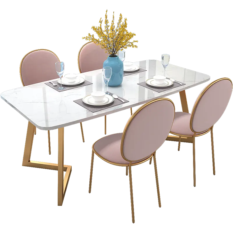 Modern oda mobilya kare dikdörtgen restoran yemek masası nordic tasarım mermer temperli cam MDF masa