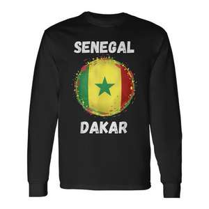 Camiseta de manga larga con bandera de Senegal Dakar, diseño retro vintage - Product Image 1