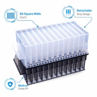 Plaque de puits profonds détachable de 84 alvéoles, configuration 12*7, compatible avec l'extraction d'acides nucléiques TANBead SLA D14800, consommable de laboratoire en PP
